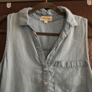 Anthropologie Cloth and Stone dot tencel top